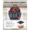 VEVOR Tool Bag, 13.2 Inch, 39-Pocket Open Top Tool Pouch, Portable Electrical Maintenance Toolbox Organizer Storage with Hard Plastic Base, Adjustable Shoulder Strap, for Professionals DIY & Jobsite