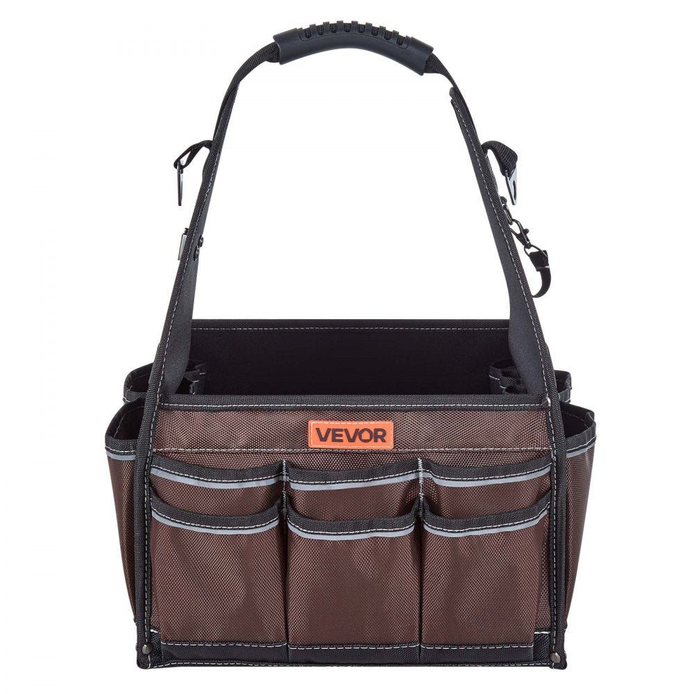 VEVOR Tool Bag, 13 Inch, 45-Pocket Open Top Tool Tote, Electrical Maintenance Toolbox Organizer Storage with Handle, Adjustable Shoulder Strap, Portable Toolbag, for Professionals DIY & Jobsite Use
