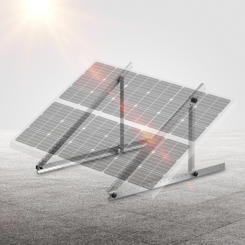 VEVOR 50-Inch Solar Panel Mounting Brackets, 0 to 90° Adjustable Tilt Mount Brackets Support 100-550W Solar Panels, Lightweight Aluminum Brackets with Folding Tilt Legs for RV, Roof, Boat, Off-Grid
