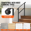 VEVOR Handrails for Outdoor Steps, 2-3 Step Stair Hand Rail & Indoor Railing Kit, Railings for Outside Steps with Installation Kit, Hand Rails for Seniors,Porch Railing & Deck Hand Rail, Black