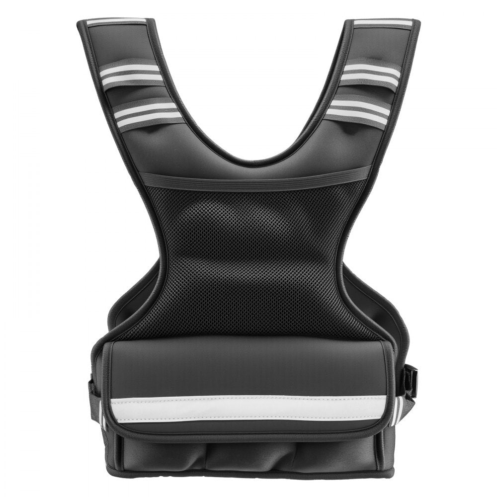 VEVOR Adjustable Weighted Vest, 4-10 lbs Comfortable X-Shape Body Weight Vest Set with 6 Weight Packs and Reflective Stripe, for Men Women, Workout Equipment for Strength Training Running Jogging