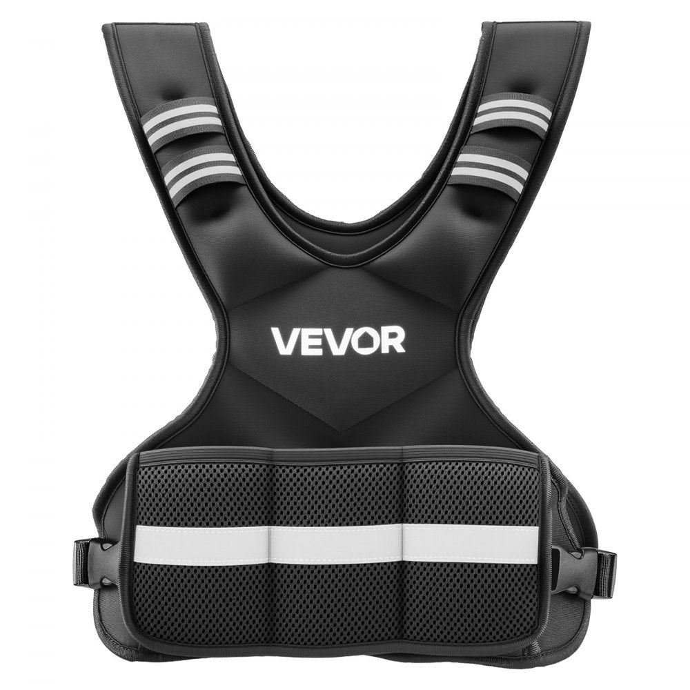 VEVOR Adjustable Weighted Vest, 4-10 lbs Comfortable X-Shape Body Weight Vest Set with 6 Weight Packs and Reflective Stripe, for Men Women, Workout Equipment for Strength Training Running Jogging