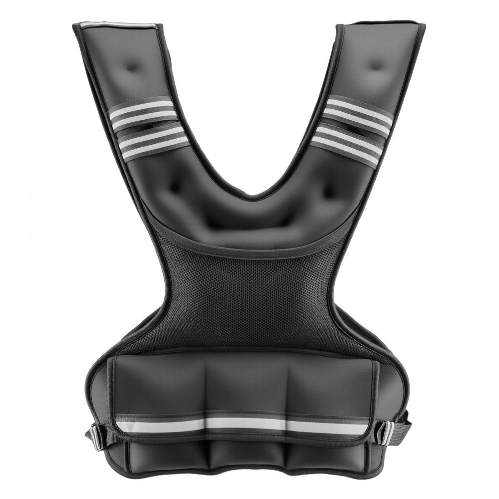 VEVOR Adjustable Weighted Vest, 20-32 lbs Comfortable X-Shape Body Weight Vest Set with 6 Weight Packs and Reflective Stripe, for Men Women, Workout Equipment for Strength Training Running Jogging