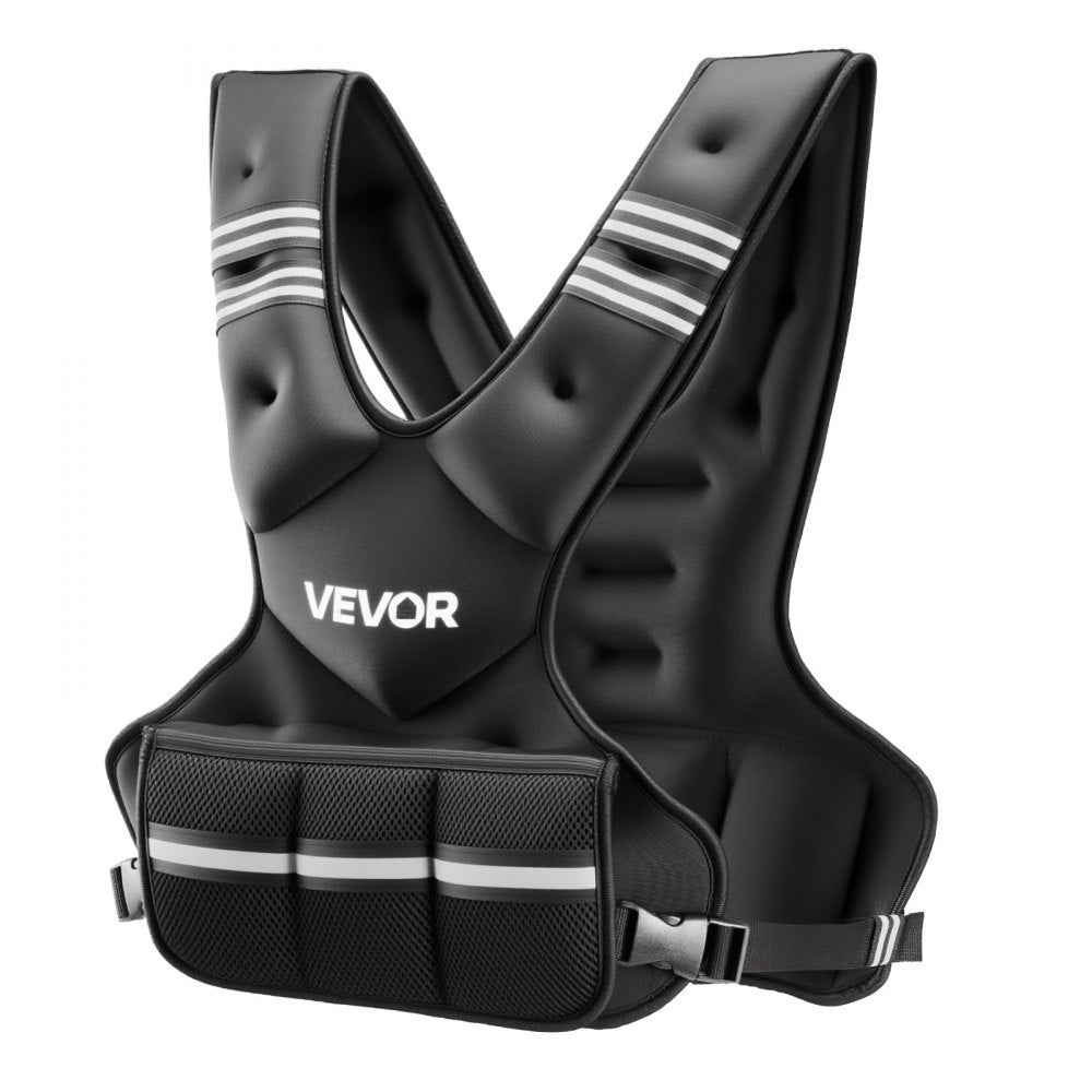 VEVOR Adjustable Weighted Vest, 20-32 lbs Comfortable X-Shape Body Weight Vest Set with 6 Weight Packs and Reflective Stripe, for Men Women, Workout Equipment for Strength Training Running Jogging