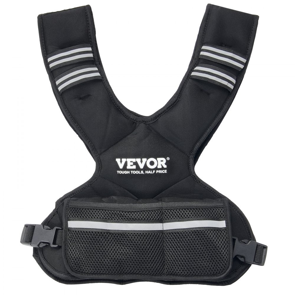 VEVOR Adjustable Weighted Vest, 11-20lb Weight Vest with 6 Ironsand Weights and  Reflective Stripe, Body Weight Vest Exercise Set for Men Women, Workout Equipment for Strength Training Running Jogging