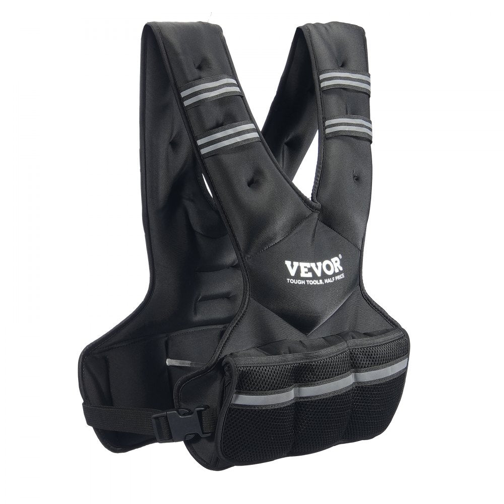 VEVOR Adjustable Weighted Vest, 20-32lb Weight Vest with 6 Ironsand Weights and  Reflective Stripe, Body Weight Vest Exercise Set for Men Women, Workout Equipment for Strength Training Running Jogging