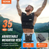 VEVOR Adjustable Weighted Vest, 35lb Weight Vest with Iron Weights, Shoulder Pad, and Reflective Stripe, Body Weight Vest Exercise Set for Men Women, Workout Equipment for Strength Training Running
