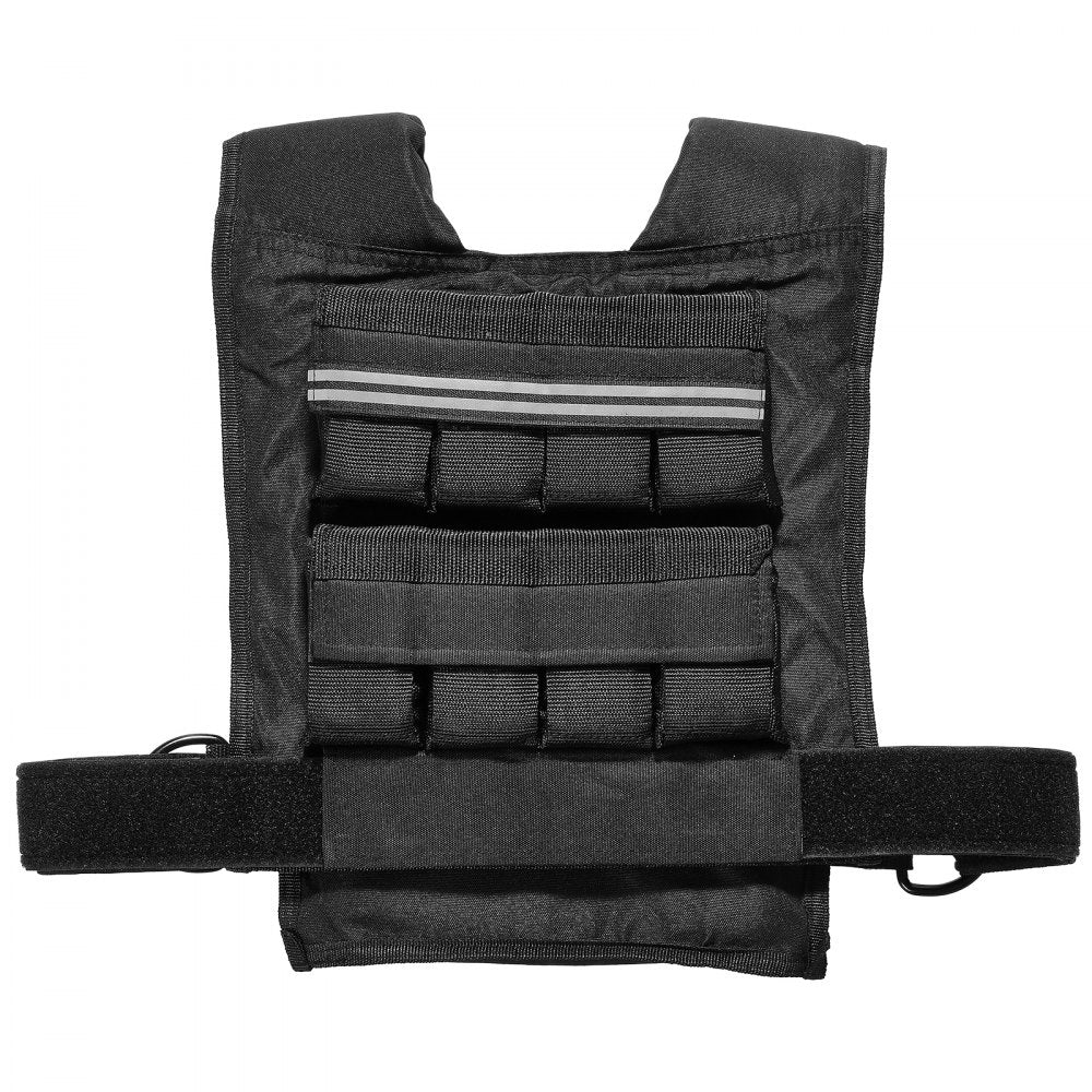 VEVOR Adjustable Weighted Vest, 35lb Weight Vest with Iron Weights, Shoulder Pad, and Reflective Stripe, Body Weight Vest Exercise Set for Men Women, Workout Equipment for Strength Training Running