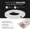 VEVOR 25FT Mini Split Line Set, 1/4" & 3/8" O.D Copper Pipes Tubing and Triple-Layer Insulation, for Mini Split Air Conditioning Refrigerant or Heating Pump Equipment & HVAC with Wrapping Strips.