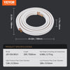 VEVOR 25FT Mini Split Line Set, 1/4" & 3/8" O.D Copper Pipes Tubing and Triple-Layer Insulation, for Mini Split Air Conditioning Refrigerant or Heating Pump Equipment & HVAC with Wrapping Strips.