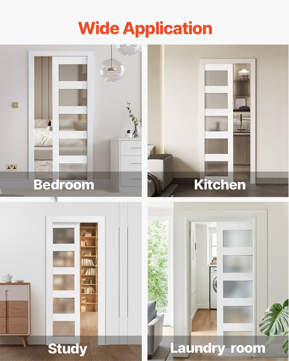 VEVOR sliding pocket door - wide application (bedroom, kitchen, study, laundry room)