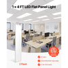 VEVOR 1x4 FT LED Flat Panel Light, 5700 LM, Flush Mount LED Drop Ceiling Lighting Fixture with 3 Color Selectable 3000K/4000K/5000K, 25W/30W/40W, 0-10V Dimmable, Ultra Slim for Home Kitchen, 2 Pack