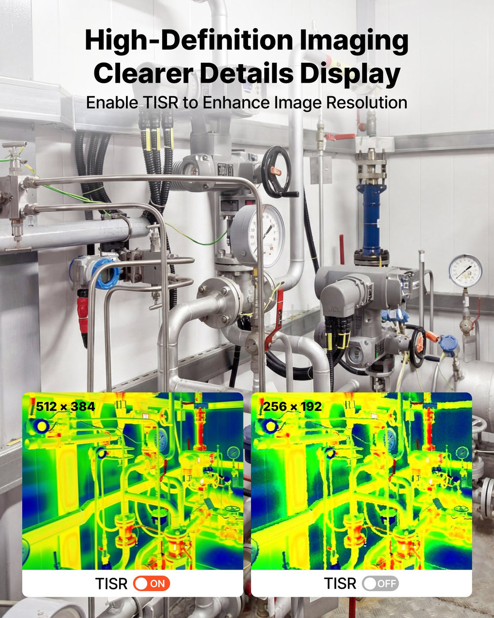VEVOR Thermal Imaging Camera for Android & iOS, 512 x 384 Super Resolution, 25HZ Refresh Rate Infrared Thermal Imager for Smartphones Tablets, 256 x 192 IR Resolution, -4°F-1022°F & 6 Color Palettes