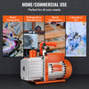 VEVOR 1/2 HP 2 Stage Rotary Vane Vacuum Pump, 5 CFM, 115V Air Conditioning Vacuum Pump, 1/4" SAE Male 3/8" SAE Male 1/2" ACME Male Inlet, for HVAC Repair, Refrigeration Maintenance, Resin Degassing