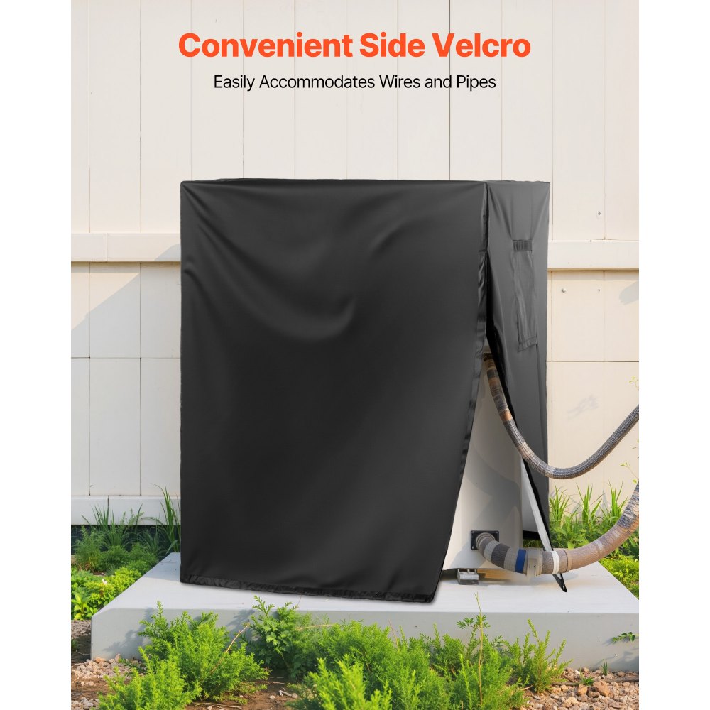 VEVOR Air Conditioner Cover, 32 x 32 x 36 inch Ac Cover for Air Conditioning Unit, Three-Layer, Waterproof Polyester Fabric, Mesh Ventilation, Universal Defender for Outdoor Outside Ac Unit, Black