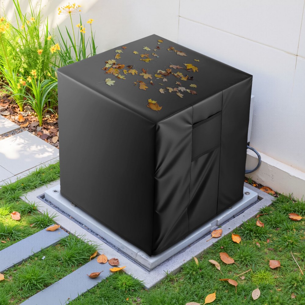 VEVOR Air Conditioner Cover, 32 x 32 x 36 inch Ac Cover for Air Conditioning Unit, Three-Layer, Waterproof Polyester Fabric, Mesh Ventilation, Universal Defender for Outdoor Outside Ac Unit, Black
