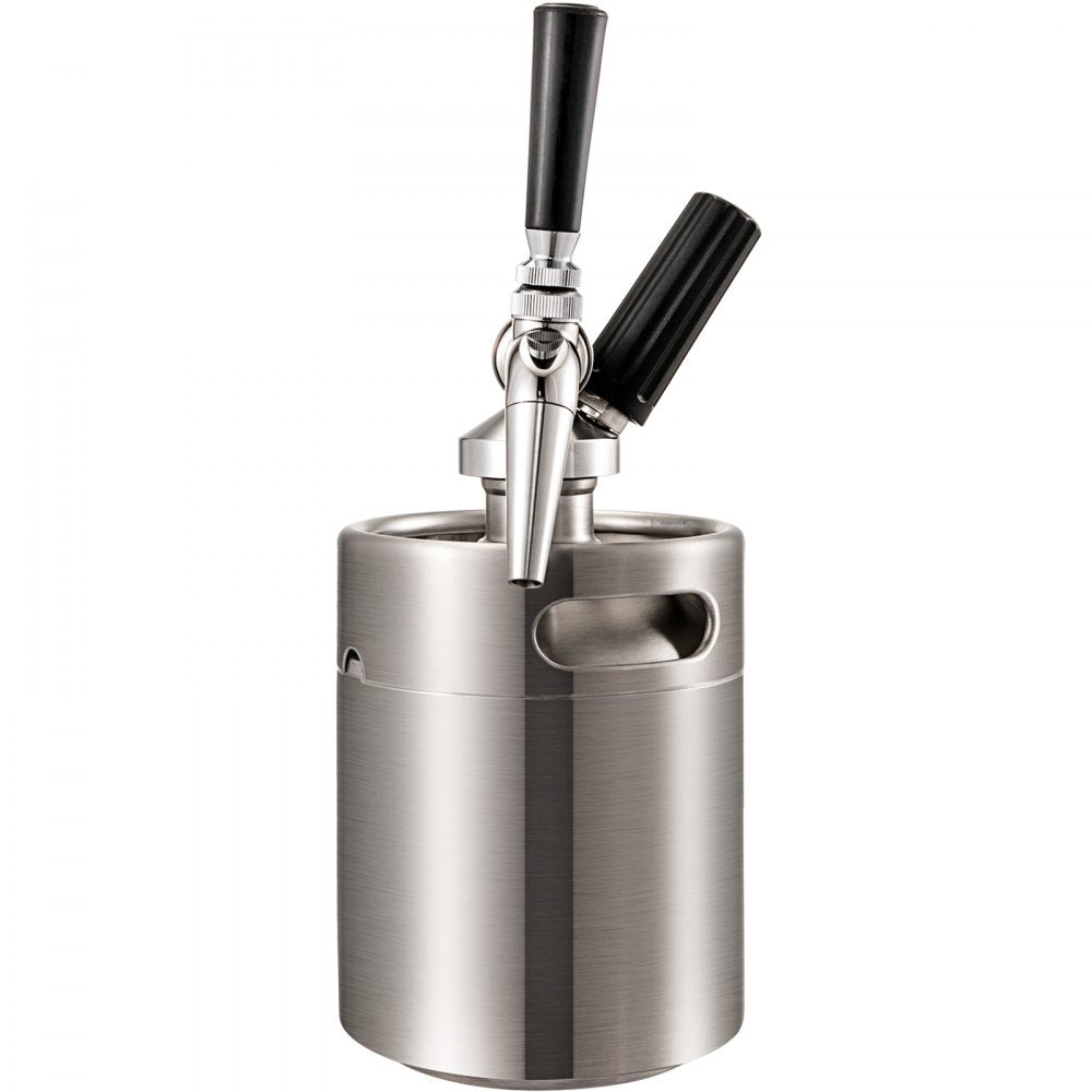 VEVOR Nitro Brew Coffee Maker 67Oz Nitro Coffee Maker 2L Portable Stainless Steel Nitro Cold Brew Coffee Maker Portable Cold Brew Coffee Maker With Brushes Home Keg Kit System