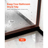 VEVOR Fixed Glass Shower Panel, 34 x 73.6 in Semi-Framed Fixed Shower Screen, 5/16 in Thick Clear Tempered Glass Door with Bottom Seal Strip and Hardware, Easy to Clean, for Bathroom, Matte Black