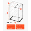 VEVOR Fixed Glass Shower Panel, 34 x 73.6 in Semi-Framed Fixed Shower Screen, 5/16 in Thick Clear Tempered Glass Door with Bottom Seal Strip and Hardware, Easy to Clean, for Bathroom, Matte Black