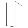 VEVOR Fixed Glass Shower Panel, 34 x 73.6 in Semi-Framed Fixed Shower Screen, 5/16 in Thick Clear Tempered Glass Door with Bottom Seal Strip and Hardware, Easy to Clean, for Bathroom, Matte Black