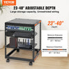 VEVOR 12U Open Frame Server Rack, 23-40 in Adjustable Depth, Free Standing or Wall Mount Network Server Rack, 4 Post AV Rack with Casters, Holds All Your Networking IT Equipment AV Gear Router Modem