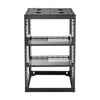 VEVOR 16U Open Frame Network Rack, 23 in Depth, Wall Mounted or Floor Standing Server Rack, Heavy Duty 4 Post, with Vented Shelves & Mounting Hardware, Holds All Your Networking IT Equipment AV Gear
