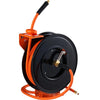 VEVOR Retractable Air Hose Reel, 3/8 IN x 50 FT Hybrid Air Hose Max 300PSI, Air Compressor Hose Reel with 5 In Lead in, Ceiling / Wall Mount Heavy Duty Double Arm Steel Reel