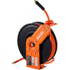 VEVOR Retractable Air Hose Reel, 3/8 IN x 50 FT Hybrid Air Hose Max 300PSI, Air Compressor Hose Reel with 5 In Lead in, Ceiling / Wall Mount Heavy Duty Double Arm Steel Reel