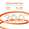 VEVOR Retractable Air Hose Reel, 3/8IN x 100FT Rubber Air Hose Max 300PSI, Air Compressor Hose Reel Auto-Rewind with 5FT Lead in, Ceiling/Wall Mount Heavy Duty Single Arm Steel Reel, 1/4" NPT Fitting