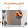 VEVOR Retractable Air Hose Reel, 1/2 IN x 50 FT Hybrid Air Hose Max 300PSI, Air Compressor Hose Reel Auto-Rewind with 5FT Lead in, Ceiling/Wall Mount Heavy Duty Single Arm Steel Reel, 1/2" NPT Fitting