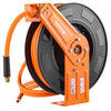 VEVOR Retractable Air Hose Reel, 1/2 IN x 50 FT Hybrid Air Hose Max 300PSI, Air Compressor Hose Reel Auto-Rewind with 5FT Lead in, Ceiling/Wall Mount Heavy Duty Single Arm Steel Reel, 1/2" NPT Fitting
