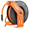 VEVOR Retractable Air Hose Reel, 1/2 IN x 50 FT Hybrid Air Hose Max 300PSI, Air Compressor Hose Reel Auto-Rewind with 5FT Lead in, Ceiling/Wall Mount Heavy Duty Single Arm Steel Reel, 1/2" NPT Fitting
