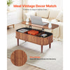 VEVOR 39.4 in Lift Top Coffee Table, Fluted Oval Coffee Table with 3 Hidden Compartment, Mid Century Wooden Oval Center Desk with Storage, Lift Up Tabletop for Home & Office, Easy Assembly, Walnut