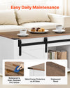 VEVOR 47.2 in Farmhouse Lift Top Coffee Table, Rustic Center Table with Barn Door and Hidden Storage Compartment, Modern Rectangle Lifting Tabletop for Living Room, Office, Home, Easy Assembly, White