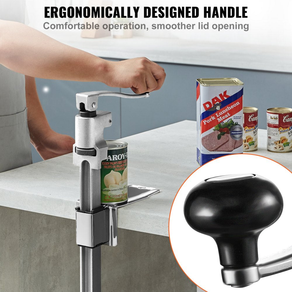 VEVOR Manual Can Opener, Sturdy Tabletop Can Opener for Big Cans, Durable with Stand, Height-Adjustable Professional Jar Opener, Suitable for Cans Up to 11.8" High, Ideal for Restaurants, Hotels, H