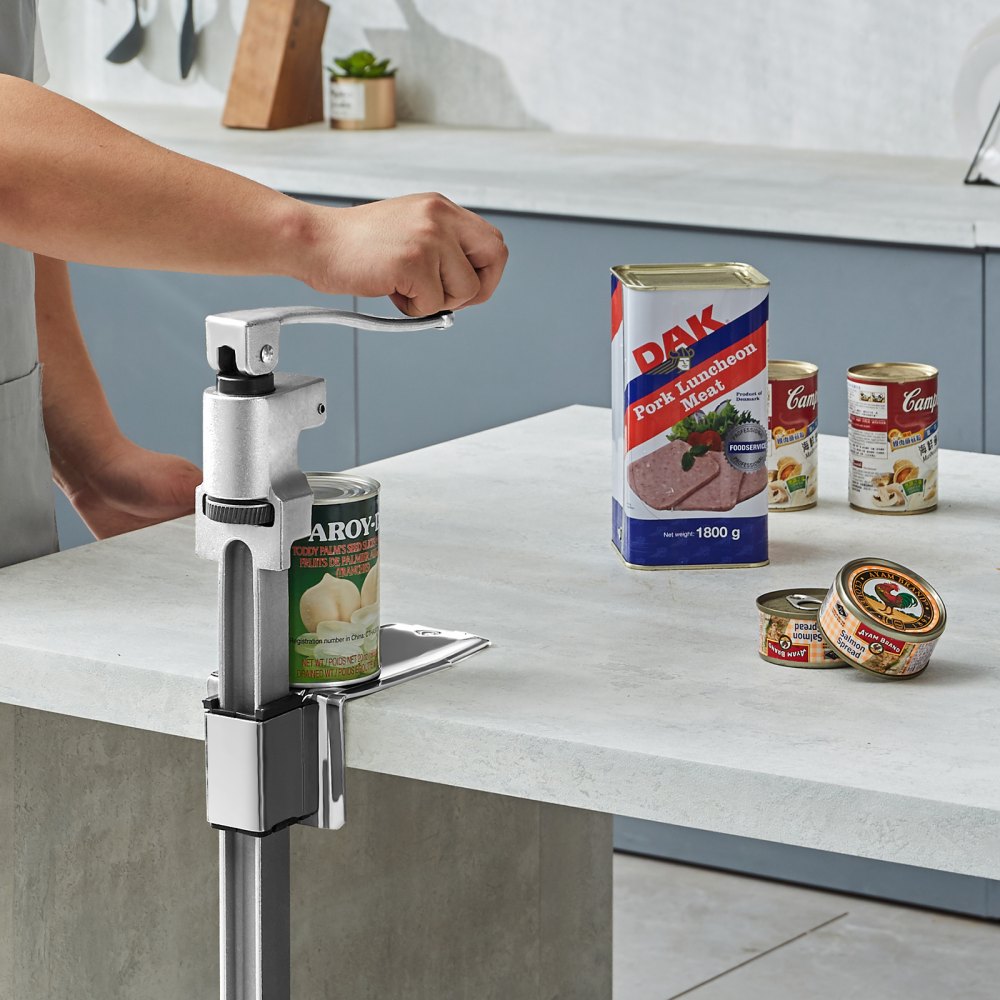 VEVOR Manual Can Opener, Sturdy Tabletop Can Opener for Big Cans, Durable with Stand, Height-Adjustable Professional Jar Opener, Suitable for Cans Up to 11.8" High, Ideal for Restaurants, Hotels, H