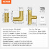 VEVOR Pipe Fittings, 3/4" 45PCS (15xStraight, 15xElbows, 15xTees) Brass Pipe Fittings, Push-Fit Pipe Connector Brass Air Fittings, Plumbing Fittings Adapter for Heating/Shower Systems, Water Pipes