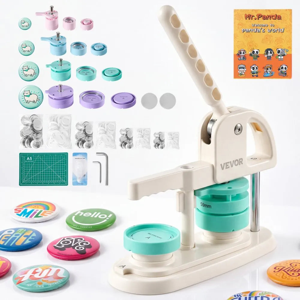 Vevor Button Maker Machine Quick-Change Pin Maker Kit New