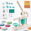 VEVOR Button Maker Machine, 1.25"/2.25"(32/58 mm), Quick-Change Plastic Pin Maker with 200pcs Button Parts, Circle Cutter and Magic Book, Reinforced Handle, for DIY Badges, Pins, Key Chains