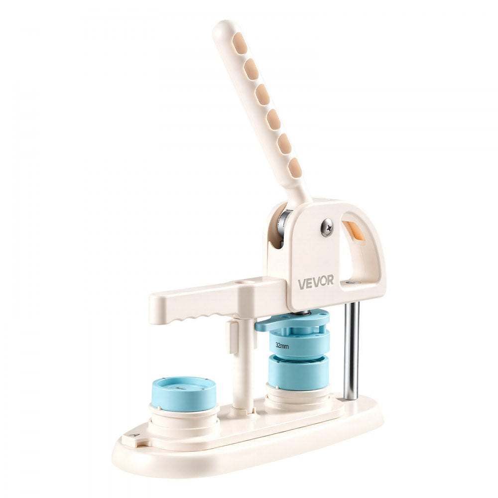 VEVOR Button Maker Machine, 1.25" / 32 mm, Quick-Change Plastic Pin Maker with 100pcs Button Parts, Circle Cutter and Magic Book, Reinforced Ergonomic Handle, for DIY Badges, Pins, Key Chains