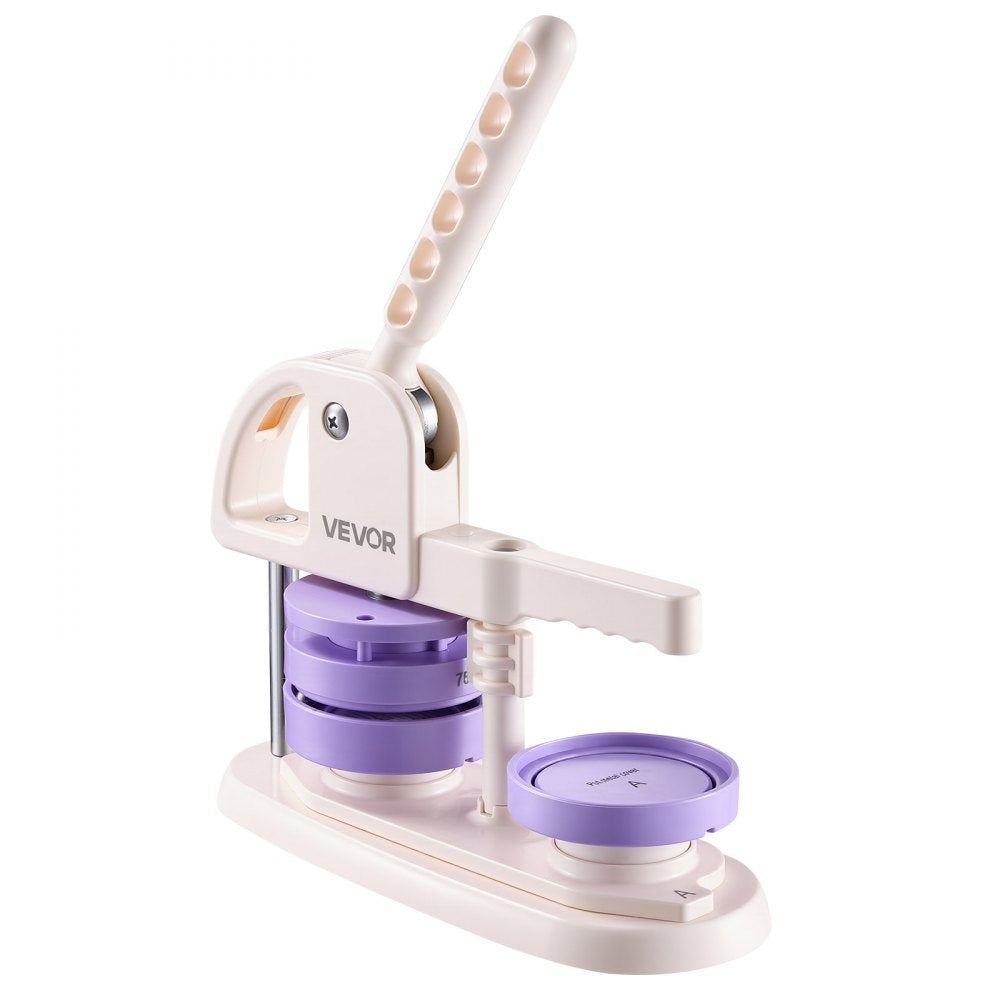 VEVOR Button Maker Machine, 2.25"/3"(58/75 mm), Quick-Change Plastic Pin Maker with 200pcs Button Parts, Circle Cutter and Magic Book, Reinforced Handle, for DIY Badges, Pins, Key Chains