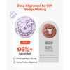 VEVOR Button Maker Machine, 3" / 75 mm, Quick-Change Plastic Pin Maker with 100pcs Button Parts, Circle Cutter and Magic Book, Reinforced Ergonomic Handle, for DIY Badges, Pins, Key Chains