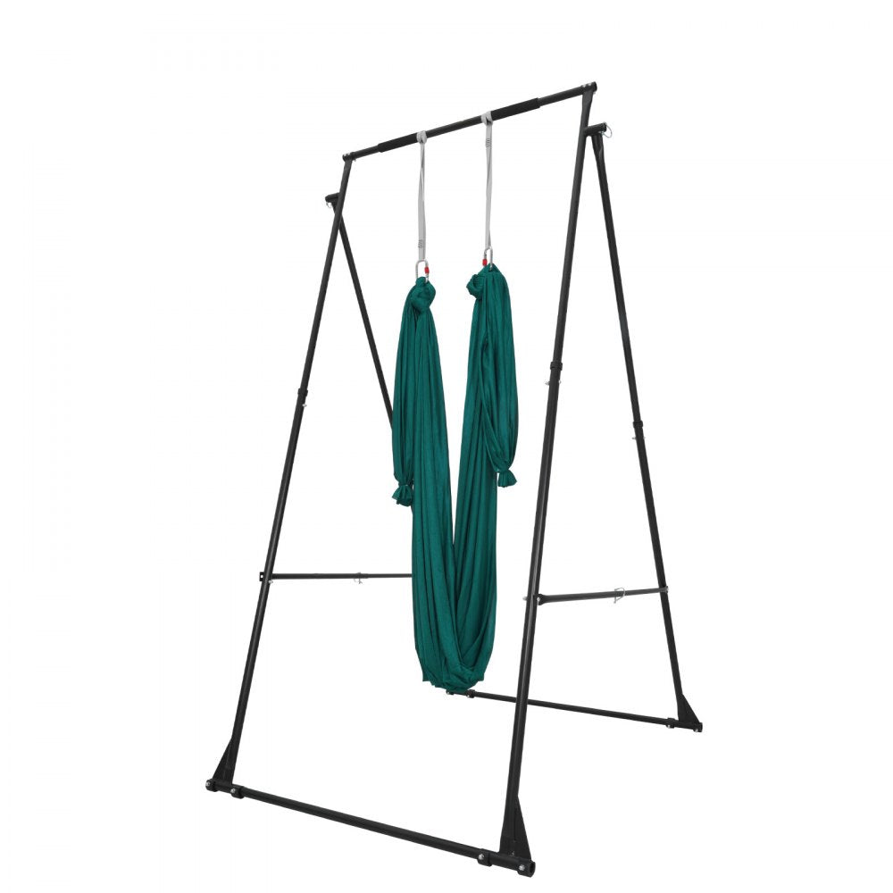 VEVOR Yoga Stand Frame, Max 440.9 lbs Load Swing Stand, Triangular Structure Pull Up Stands, Aerial Silk Stands with EVA Foam & 6.6-yard Yoga Hammock, 4-Level Horizontal & 6-Level Vertical Adjustment