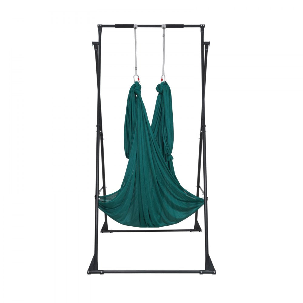 VEVOR Yoga Stand Frame, Max 440.9 lbs Load Swing Stand, Triangular Structure Pull Up Stands, Aerial Silk Stands with EVA Foam & 6.6-yard Yoga Hammock, 4-Level Horizontal & 6-Level Vertical Adjustment