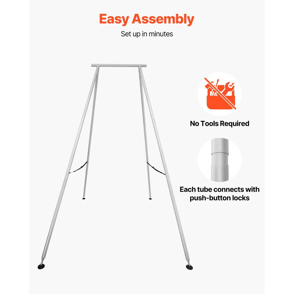 VEVOR Yoga Stand Frame, 9.6 ft Length Swing Stand, Max 551.2 lbs Load Triangular Structure Aerial Rig, Aerial Silk Stands for Yoga Enthusiasts, Non-Slip Base, Lightweight, Detachable Design