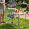 VEVOR Camping Kitchen Table, Slim-Fold Cook Station, Portable Folding Table, with Side Table, Heat Resistant Tabletop, and Carrying Bag, Ideal for Outdoor Picnics, BBQs, Camping, RV Traveling