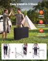 VEVOR Camping Kitchen Table, Slim-Fold Cook Station, Portable Folding Table, with Side Table, Heat Resistant Tabletop, and Carrying Bag, Ideal for Outdoor Picnics, BBQs, Camping, RV Traveling