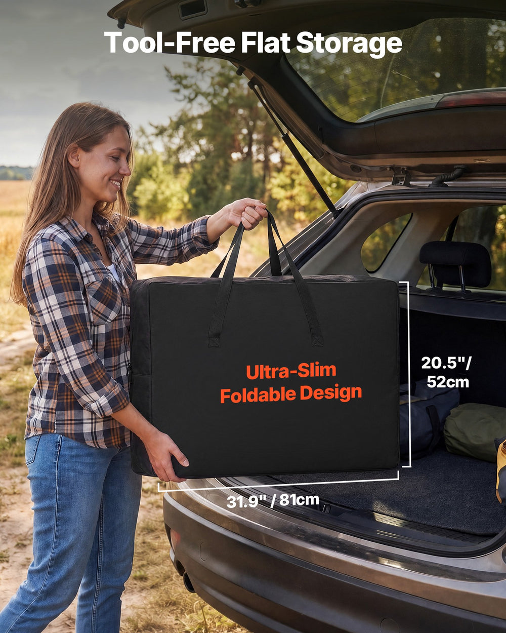 VEVOR Camping Kitchen Table, Slim-Fold Cook Station, Portable Folding Table, with Side Table, Heat Resistant Tabletop, and Carrying Bag, Ideal for Outdoor Picnics, BBQs, Camping, RV Traveling