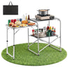 VEVOR Camping Kitchen Table, Slim-Fold Cook Station, Portable Folding Table, with Side Table, Heat Resistant Tabletop, and Carrying Bag, Ideal for Outdoor Picnics, BBQs, Camping, RV Traveling
