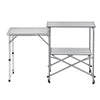 VEVOR Camping Kitchen Table, Slim-Fold Cook Station, Portable Folding Table, with Side Table, Heat Resistant Tabletop, and Carrying Bag, Ideal for Outdoor Picnics, BBQs, Camping, RV Traveling